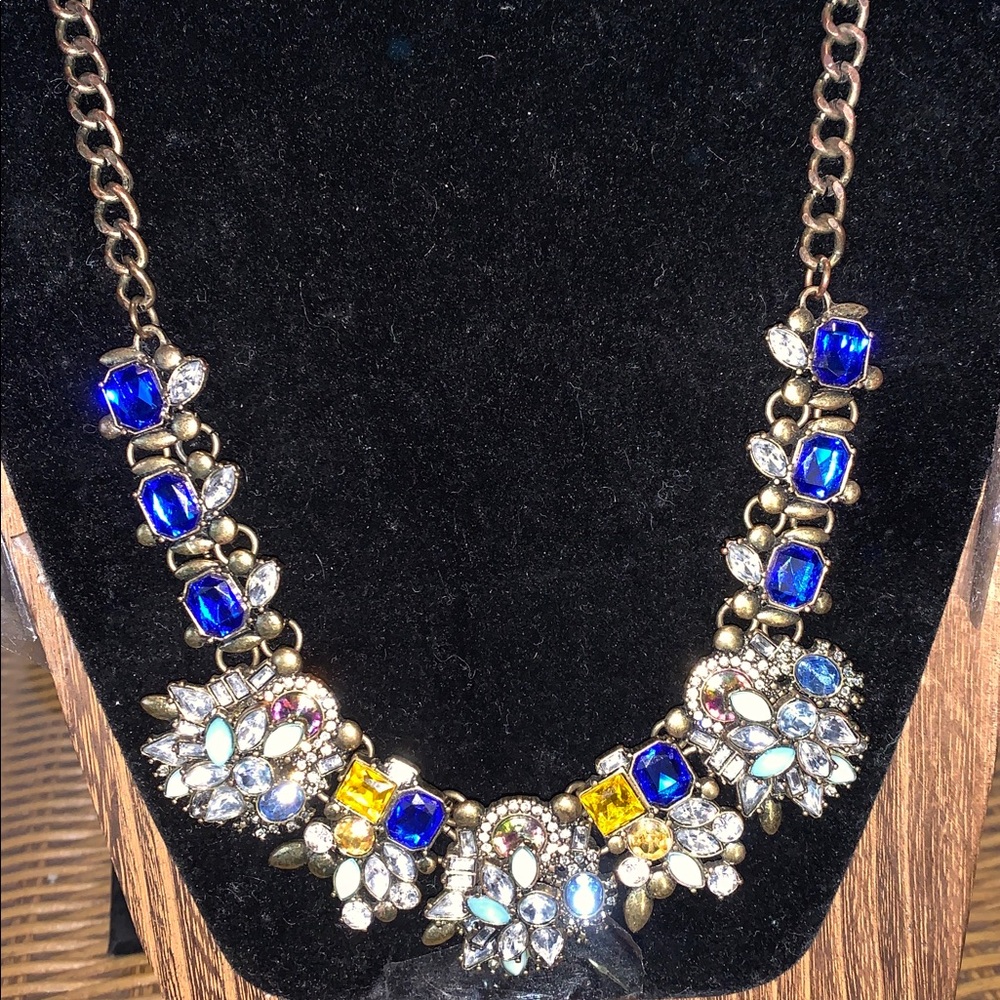Natasha couture Crystal  Statement Necklace with extender